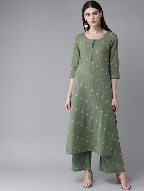printed kurta palazzo set - 17522463 - Very Small Image - 1
