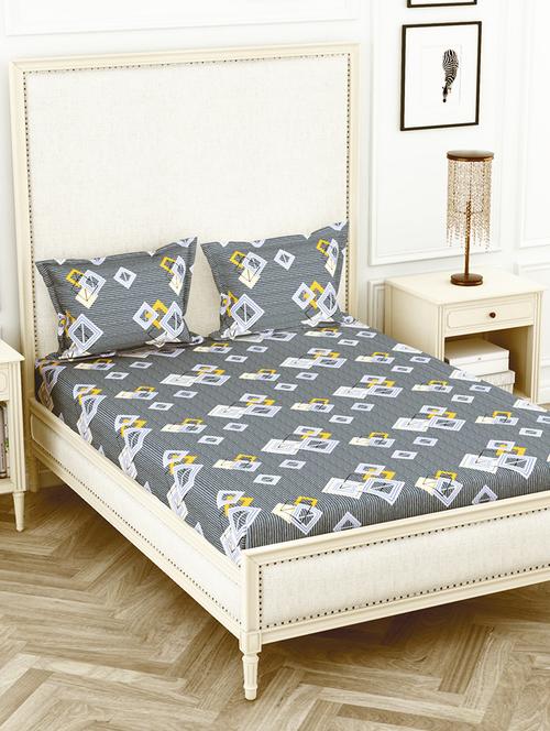 bianca 130gsm super-peached king-size double bedsheet with 2 pillow cover - deep colors & soft-finish fabric -3pc set- - 17522758 - Very Small Image - 1