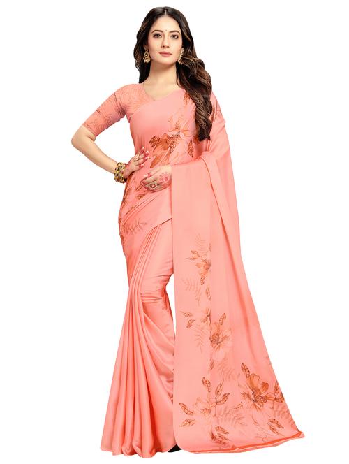 floral printed saree with blouse - 17522843 - Very Small Image - 1