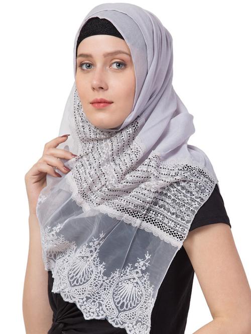 grey cotton stole - 17523335 - Very Small Image - 1