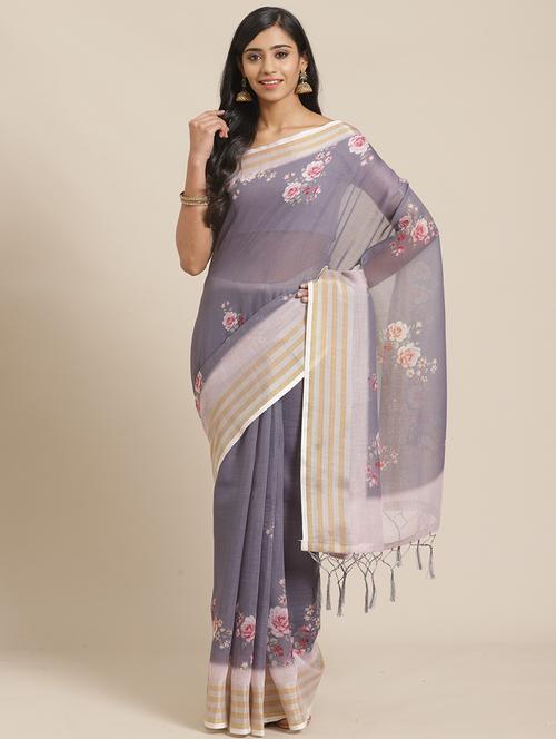 floral printed saree - 17523797 - Very Small Image - 1