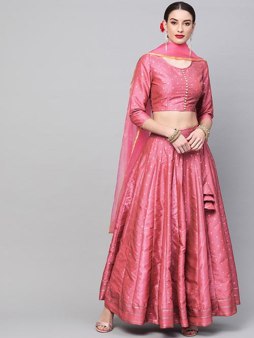 self design flared lehenga - 17524058 - Very Small Image - 1