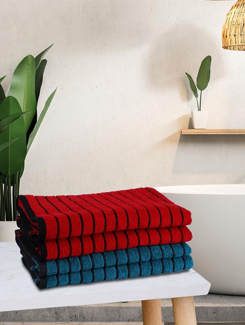 bianca mercerized combed cotton bumpy-stripes towels -4pc bath towel (sonoma) solid-multi - 17524196 - Very Small Image - 1