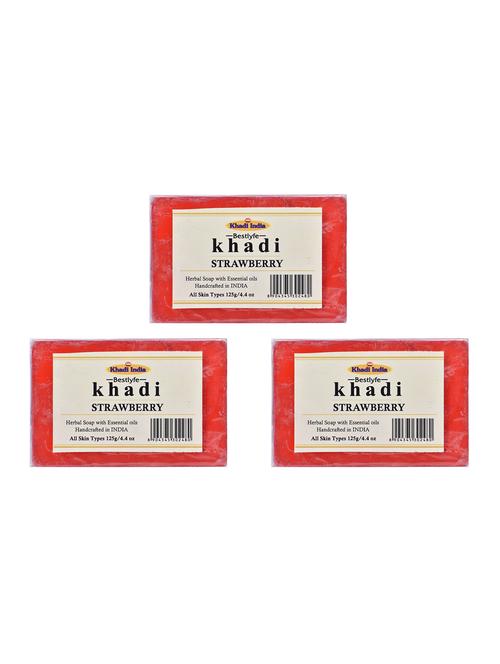 khadi india bestlyfe strawberry soap 125x3 g - 17524792 - Very Small Image - 1