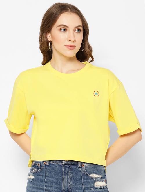 round neck crop tee - 17525332 - Very Small Image - 1