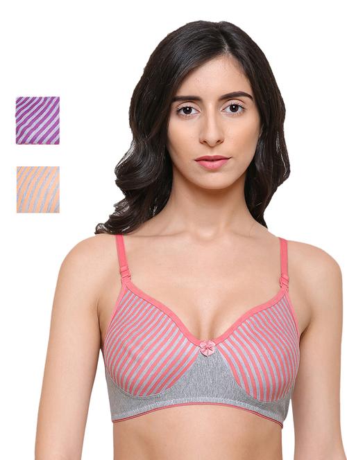 set of 2 floral patch t-shirt bra - 17526341 - Very Small Image - 1