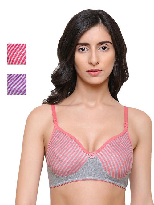 set of 2 floral patch t-shirt bra - 17526349 - Very Small Image - 1