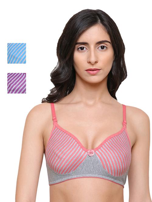 set of 3 floral patch t-shirt bra - 17526369 - Very Small Image - 1