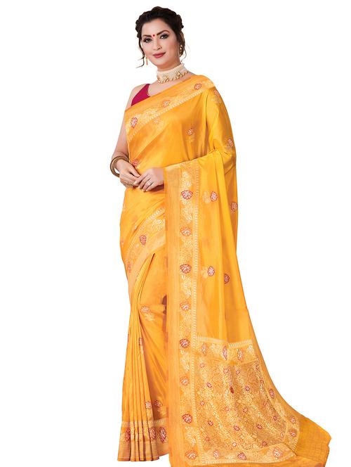 floral woven saree - 17526500 - Very Small Image - 1