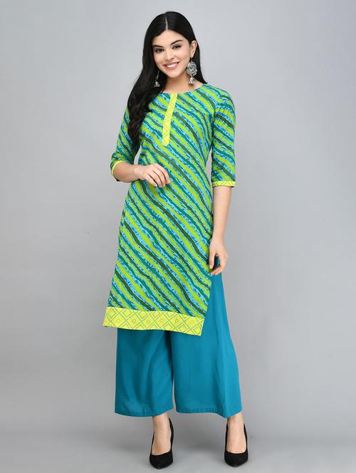 leheriya print straight kurta - 17526516 - Very Small Image - 1