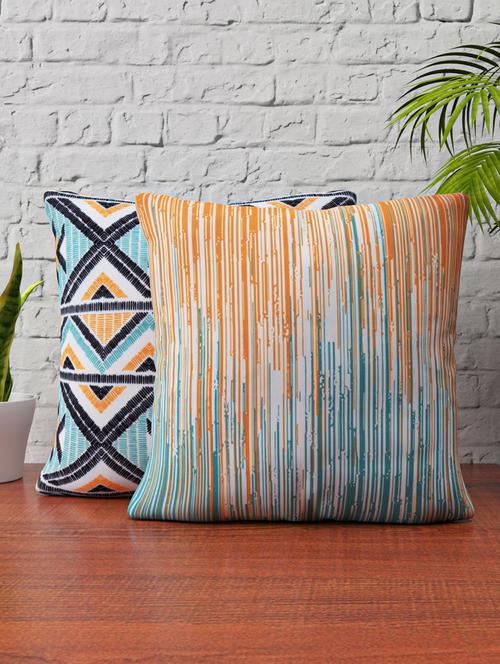 shivanaa homes sand and sea printed set of 2 cushion covers , 16"x16" inch - 17526596 - Very Small Image - 1