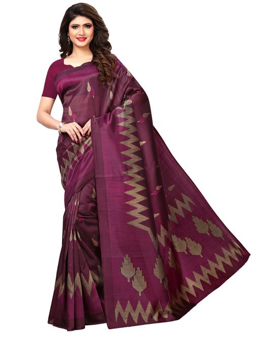chevron printed saree with blouse - 17526655 - Very Small Image - 1
