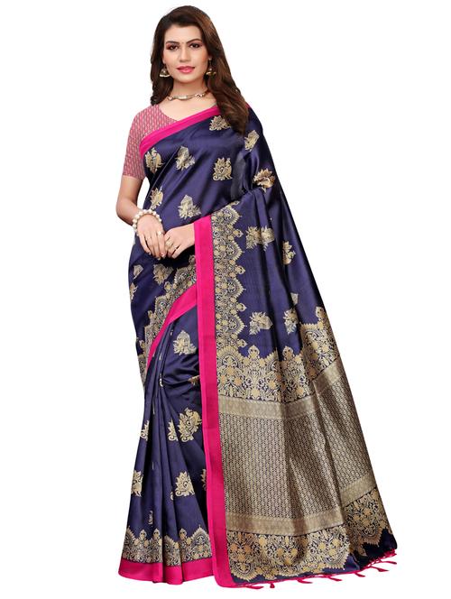 conversational printed saree with blouse - 17526660 - Very Small Image - 1