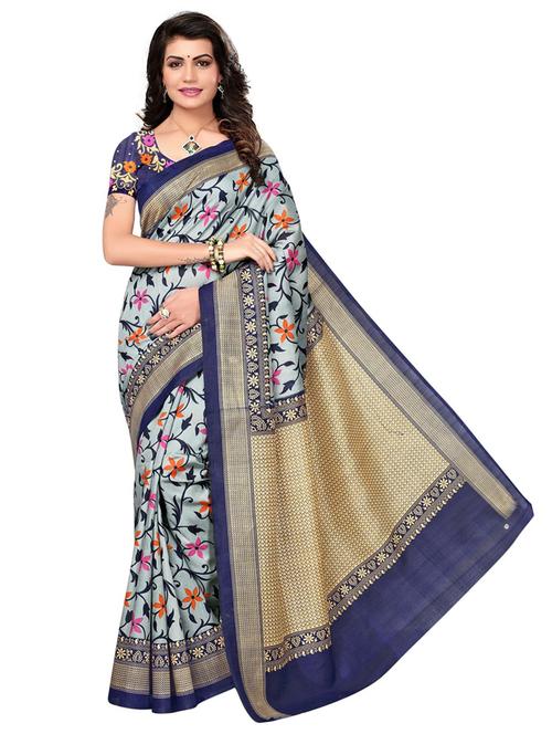 floral printed saree with blouse - 17526665 - Very Small Image - 1