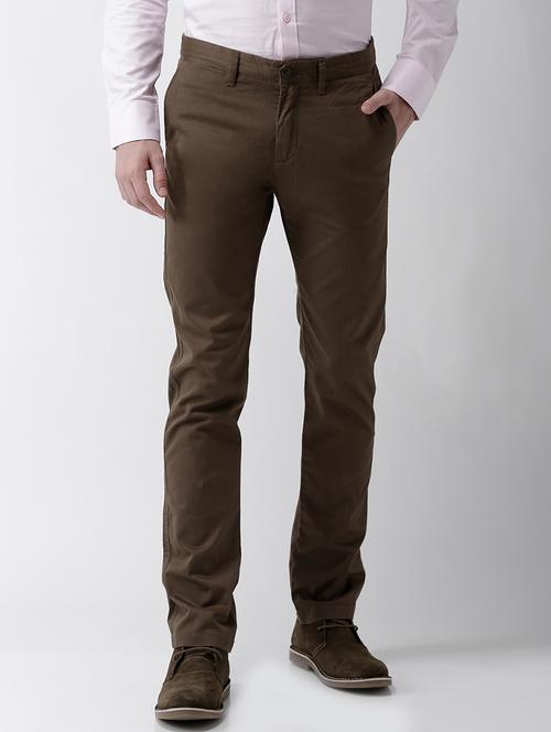 khaki solid chinos - 17526700 - Very Small Image - 1