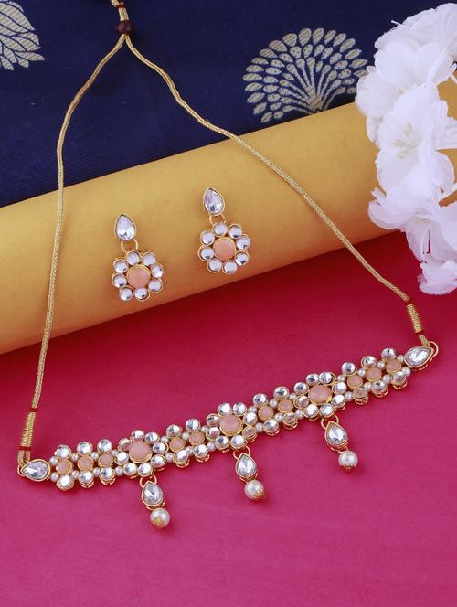 orange metal choker and earring - 17527498 - Very Small Image - 1