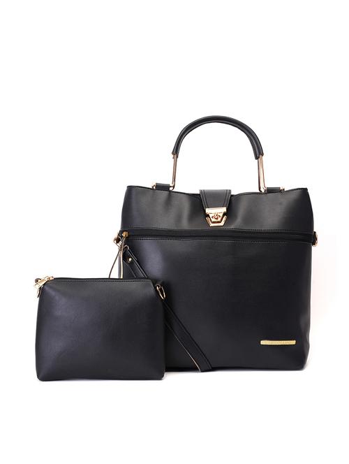 black leatherette (pu) handbag - 17527521 - Very Small Image - 1