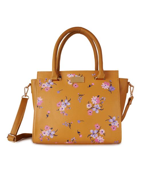 yellow leatherette (pu) handbag - 17527536 - Very Small Image - 1