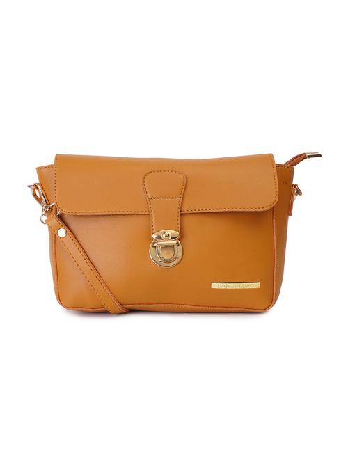 yellow leatherette (pu) sling bag - 17527559 - Very Small Image - 1