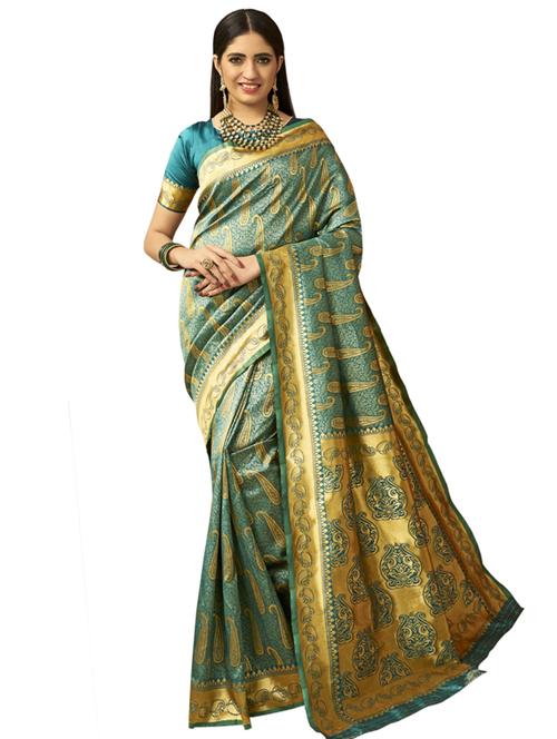 jacquard work paithani saree with blouse - 17527669 - Very Small Image - 1