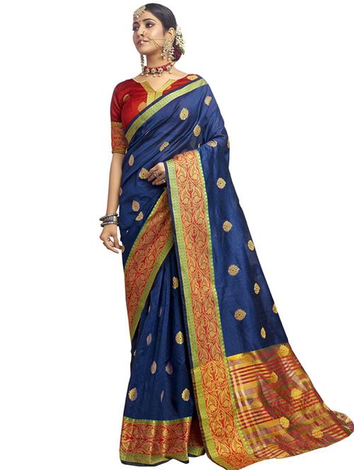 jacquard work paithani saree with blouse - 17527695 - Very Small Image - 1