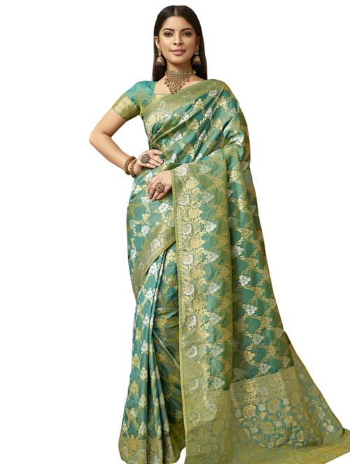 jacquard work paithani saree with blouse - 17527700 - Very Small Image - 1