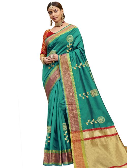 jacquard work paithani saree with blouse - 17527707 - Very Small Image - 1