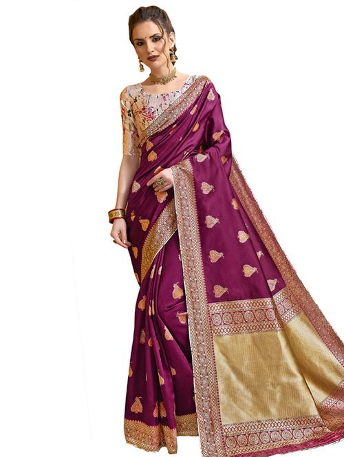 jacquard work paithani saree with blouse - 17527733 - Very Small Image - 1