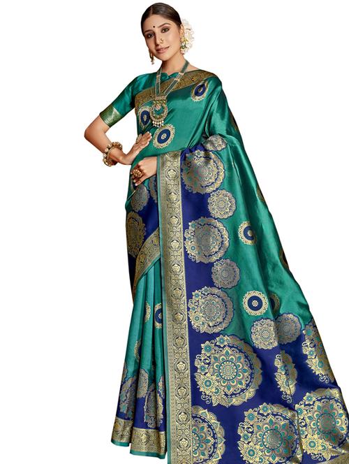 jacquard work paithani saree with blouse - 17527763 - Very Small Image - 1