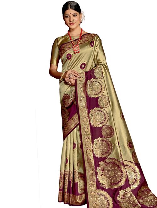 jacquard work paithani saree with blouse - 17527764 - Very Small Image - 1