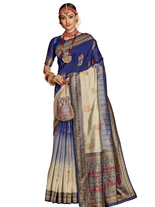 self design paithani saree with blouse - 17527837 - Very Small Image - 1