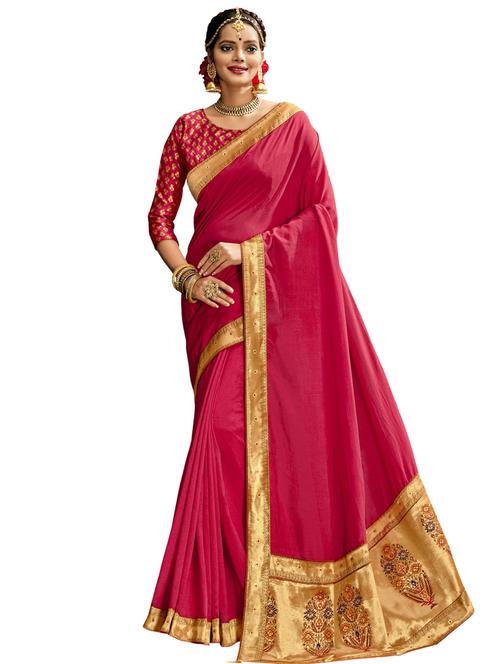 plain bordered saree - 17527843 - Very Small Image - 1