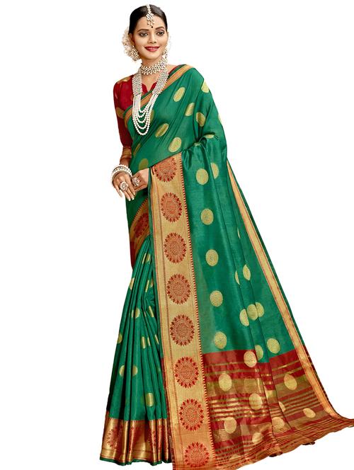 jacquard work paithani saree with blouse - 17527911 - Very Small Image - 1