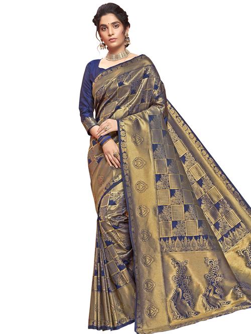 self design paithani saree with blouse - 17527913 - Very Small Image - 1