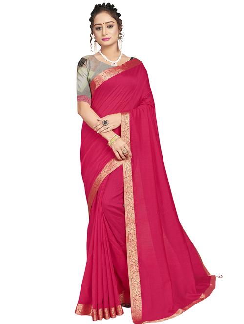 lace bordered plain saree - 17527948 - Very Small Image - 1