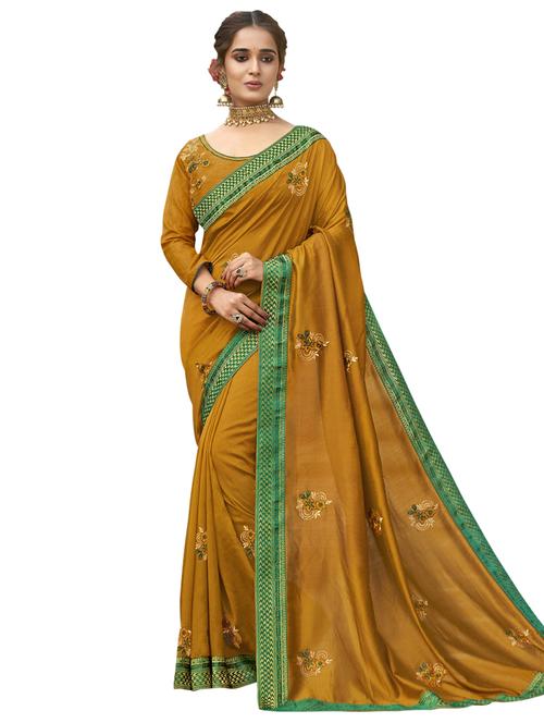 lace detail embroidered saree with blouse - 17527961 - Very Small Image - 1