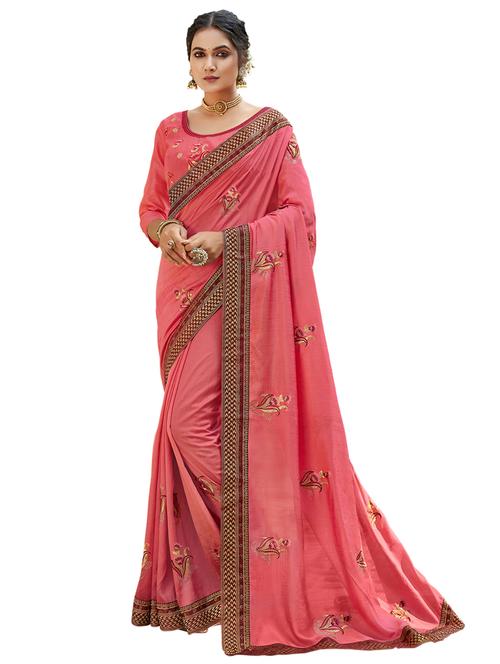 lace detail embroidered saree - 17527964 - Very Small Image - 1