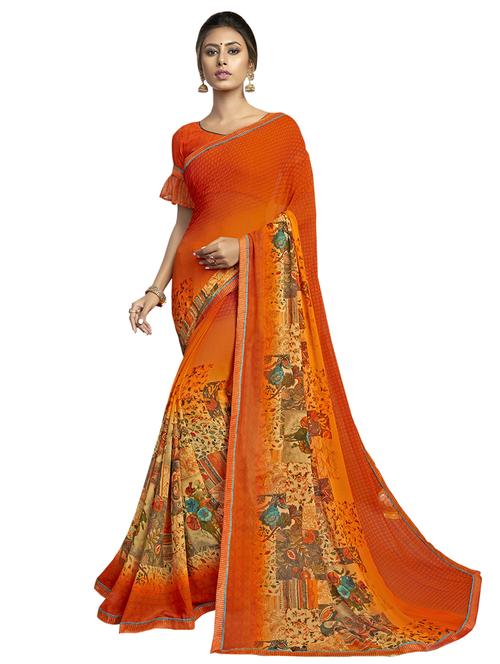 lace detail abstract saree - 17527984 - Very Small Image - 1