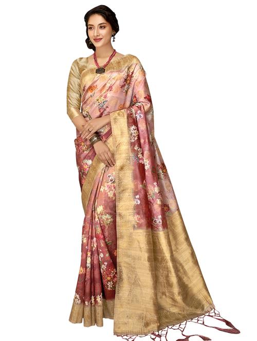 floral printed saree - 17528024 - Very Small Image - 1