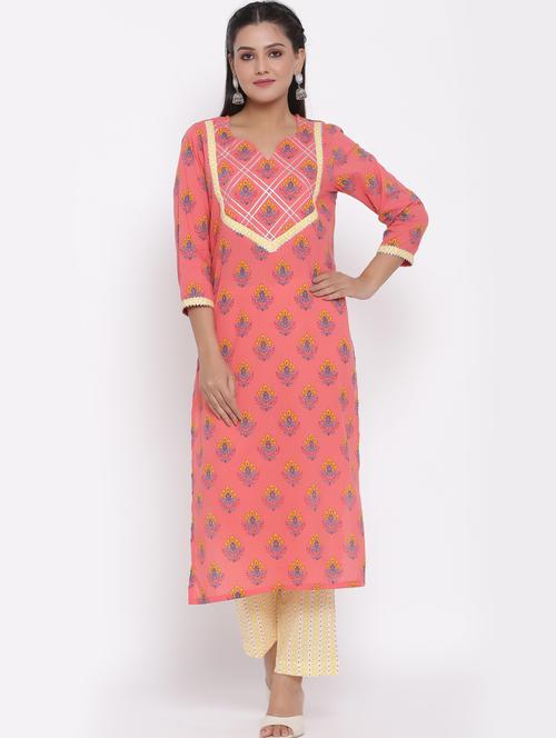 printed kurta pant set - 17528150 - Very Small Image - 1