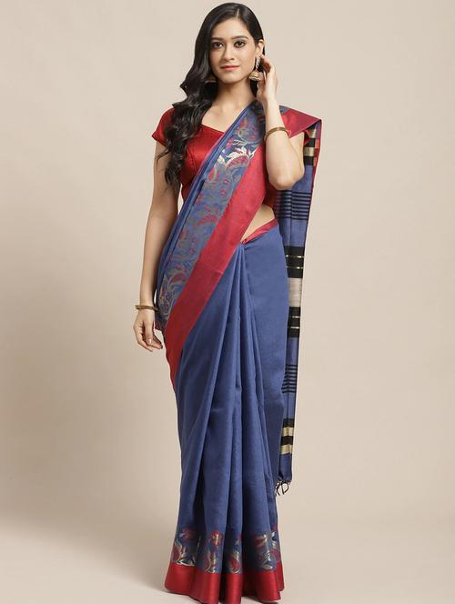 self design bhagalpuri saree with blouse - 17528291 - Very Small Image - 1