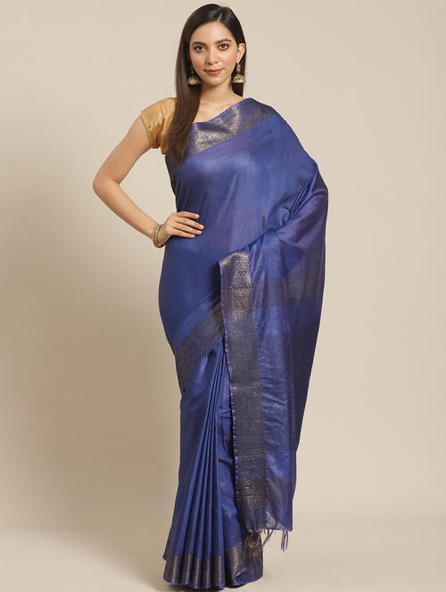 self design bhagalpuri saree with blouse - 17528337 - Very Small Image - 1