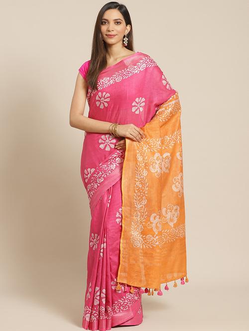 printed bhagalpuri saree with blouse - 17528370 - Very Small Image - 1