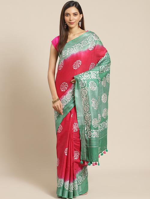 printed bhagalpuri saree with blouse - 17528375 - Very Small Image - 1
