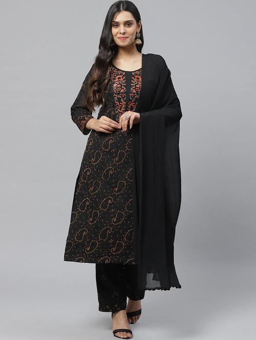 chikankari unstitched suit set - 17528554 - Very Small Image - 1
