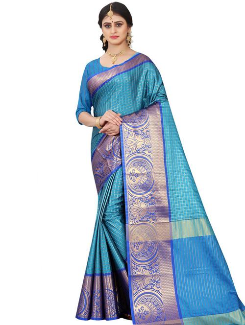 self design woven saree - 17528698 - Very Small Image - 1