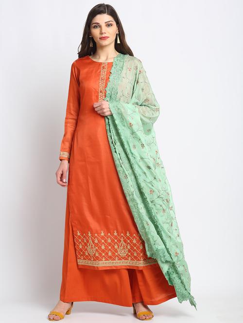 embroidered unstitched suit - 17528776 - Very Small Image - 1