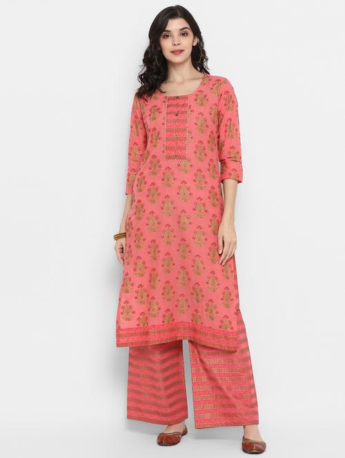 floral straight kurta - 17528793 - Very Small Image - 1