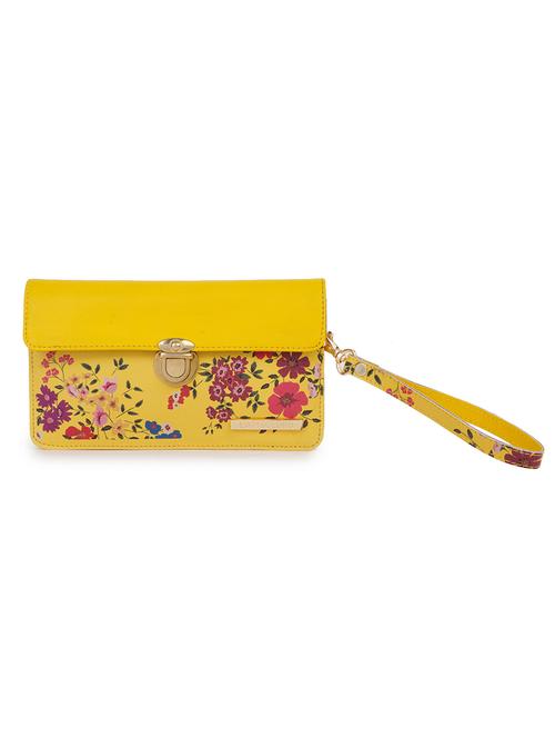 yellow leatherette (pu) regular clutch - 17529233 - Very Small Image - 1