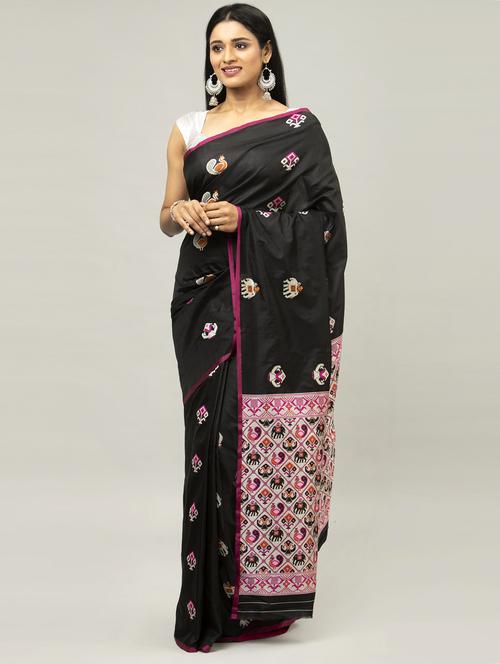 conversational banarasi saree with blouse - 17529339 - Very Small Image - 1